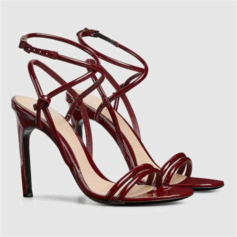 scarpa gucci calza strass|Women's strappy sandal in Rosso Ancora patent leather.